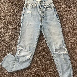Stylish Light Blue Distressed Women's Jeans